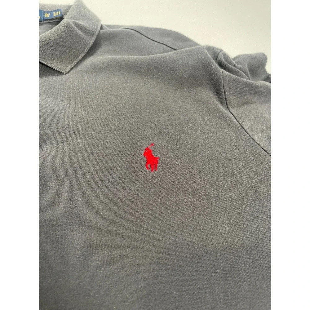 Polo Ralph Lauren‎ Polo Shirt Mens XL Gray Long Sleeve Red Pony Cotton Casual